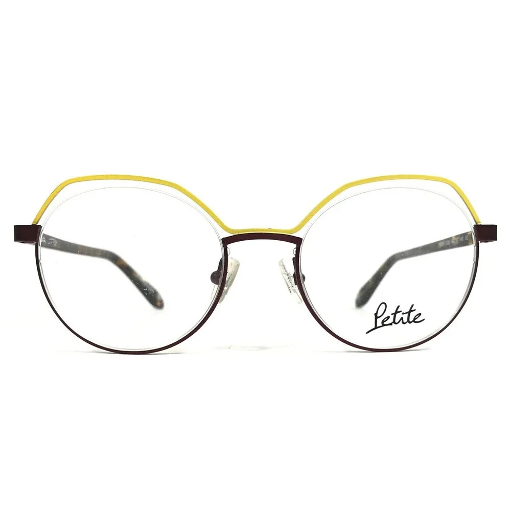 J.F. Rey Petite Eyeglasses Frames PM68 5535 Brown Yellow Semi Rim 46-18-140